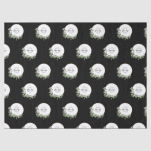 Merry Christmas Company Logo Gold black Custom Tissue Paper