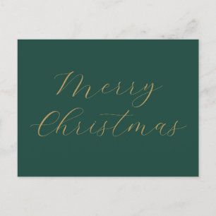 Merry Christmas Company Name Employee Gold Holiday Postcard