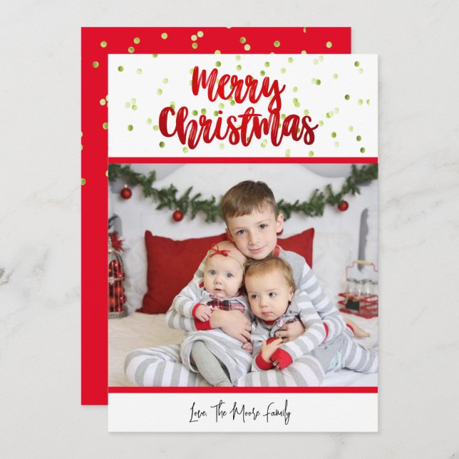 Merry Christmas Confetti Card   (Front/Back)