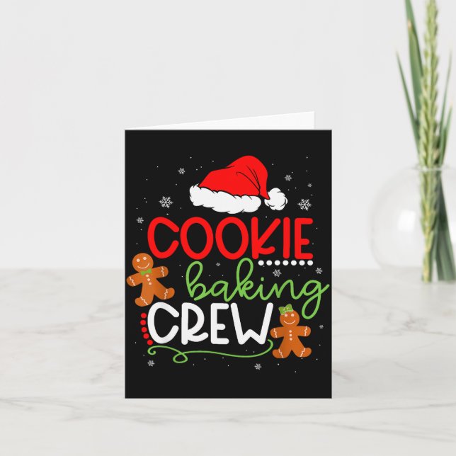 Merry Christmas Cookie Baking Crew Ginger Santa Pa Card (Front)