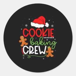 Merry Christmas Cookie Baking Crew Ginger Santa Pa Classic Round Sticker