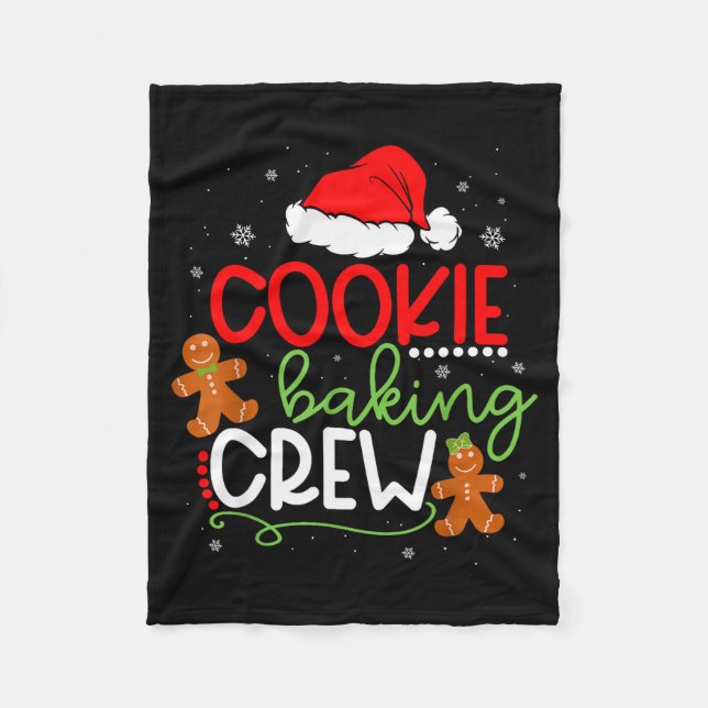 Merry Christmas Cookie Baking Crew Ginger Santa Pa Fleece Blanket (Front)