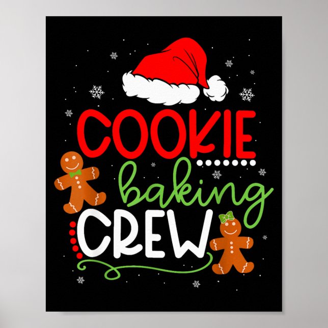 Merry Christmas Cookie Baking Crew Ginger Santa Pa Poster (Front)
