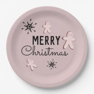 Merry Christmas Cookie Gingerbread  Paper Plate