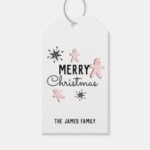 Merry Christmas Cookie Gingerbread Pink    Gift Tags