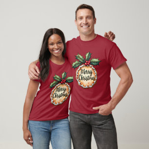 Merry Christmas Cookie with Holly Berries T-Shirt