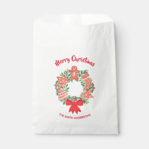 Merry Christmas Cookie Wreath Your Name Favour Bags