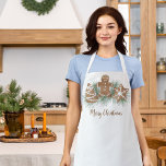 Merry Christmas Cookies  Apron<br><div class="desc">This festive apron is decorated with watercolor Christmas cookies and foliage.
Easily customisable.
Because we create our artwork you won't find this exact image from other designers.
Original Watercolor © Michele Davies.</div>