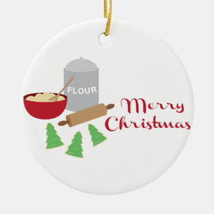 Merry Christmas Cookies Ceramic Tree Decoration