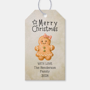 Merry Christmas Cookies Frosting Gingerbread Girl Gift Tags