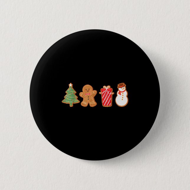 Merry Christmas Cookies Gingerbread Cookies Xmas W 6 Cm Round Badge (Front)