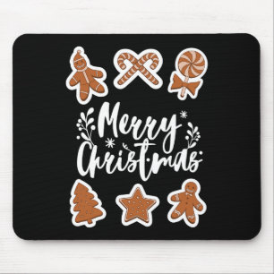 Merry Christmas Cookies Gingerbread Man Tree Bakin Mouse Mat