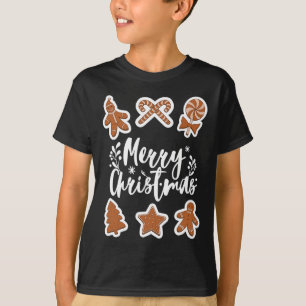 Merry Christmas Cookies Gingerbread Man Tree Bakin T-Shirt