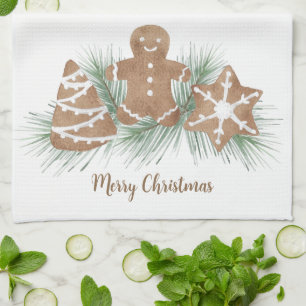 Merry Christmas Cookies Tea Towel