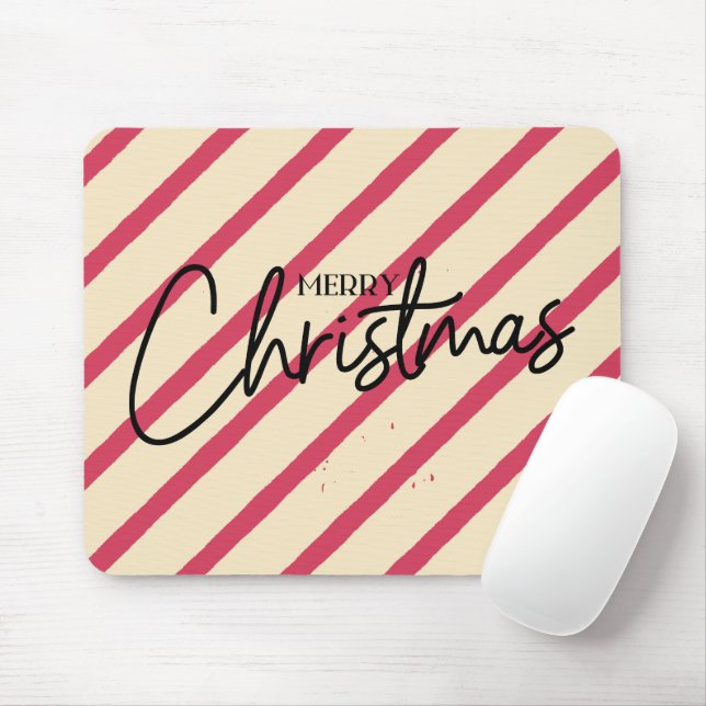 Merry Christmas Cool calligraphy letters Candy Mouse Mat (With Mouse)