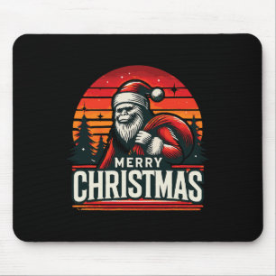 Merry Christmas Cool Santa Bigfoot Ho! Ho! Ho!  Mouse Mat