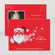 Merry Christmas Cool Santa Red Family Photo