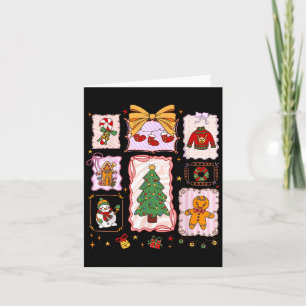 Merry Christmas Coquette Bow Family Xmas Men Women Card