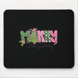 Merry Christmas Coquette Bow Family Xmas Men Women Mouse Mat