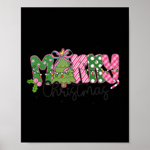 Merry Christmas Coquette Bow Family Xmas Men Women Poster