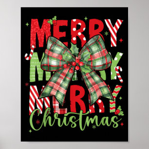 Merry Christmas Coquette Bow Xmas Pajamas Family M Poster