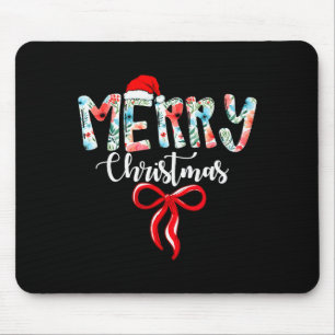 Merry Christmas Coquette Red Bow Girls Santa Hat X Mouse Mat
