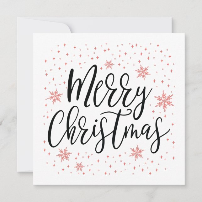 Merry Christmas | Coral Holiday Greeting Card (Front)