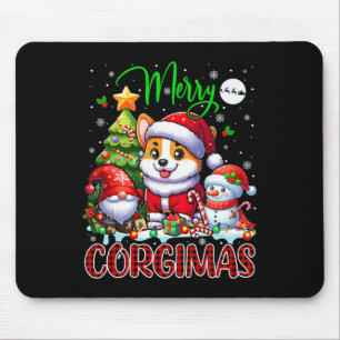 Merry Christmas Corgi Cute Santa Corgi Gnome Snowm Mouse Mat