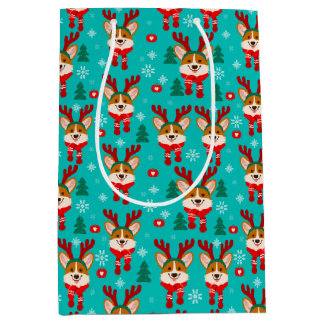 Merry Christmas Corgi Dog Gift Bag