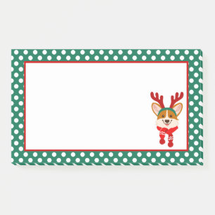 Merry Christmas Corgi Dog Post-It Notes