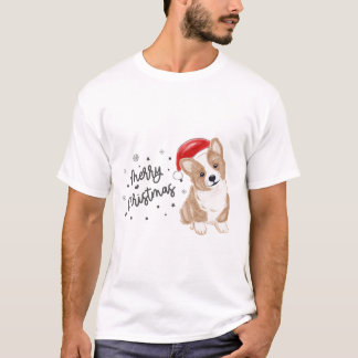 Merry Christmas Corgi Santa Hat Dog Lovers Ugly Sw T-Shirt
