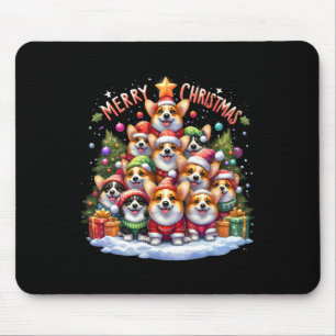 Merry Christmas Corgmas Corgi Dog Christmas Tree X Mouse Mat
