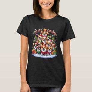 Merry Christmas Corgmas Corgi Dog Christmas Tree X T-Shirt