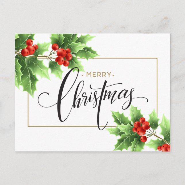 Merry Christmas Corporate Greeting Holiday Postcard (Front)