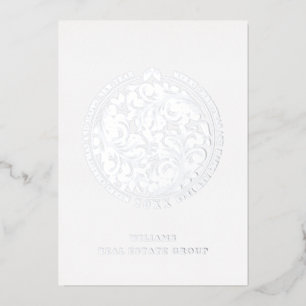 Merry Christmas Corporate Greeting Silver Foil Holiday Card