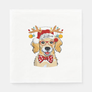 Merry Christmas Costume Reindeer Cute Santa Beagle Napkin