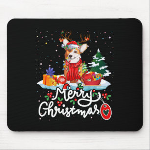 Merry Christmas Costume Reindeer Cute Santa Corgi Mouse Mat