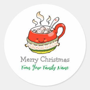 Merry Christmas (cosy cocoa mug) Classic Round Classic Round Sticker