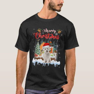 Merry Christmas Coton De Tulear Dog Santa Hat Ligh T-Shirt
