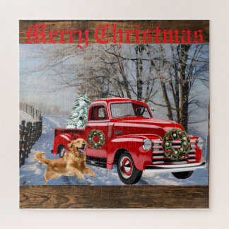 Merry Christmas Country Farm Scene Holiday Puzzle