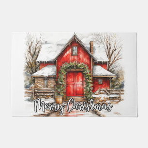 Merry Christmas Country Farmhouse Doormat