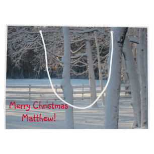 Merry Christmas Country Scenes Large Gift Bag