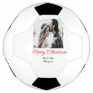 Merry Christmas couple photo add name happy holida Football