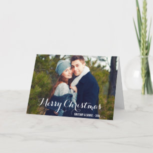 Merry Christmas Couple Photo Fold Card W