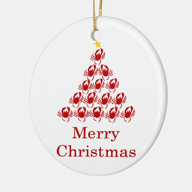Merry Christmas Crab Ceramic Tree Decoration (Left)