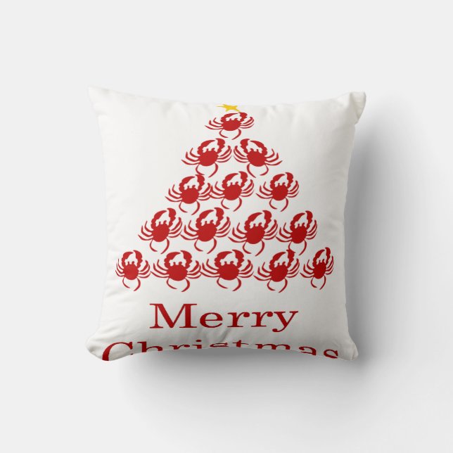 Merry Christmas Crab Cushion (Front)