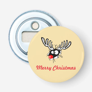Merry Christmas! Crazy Red Nosed Reindeer Bottle Opener