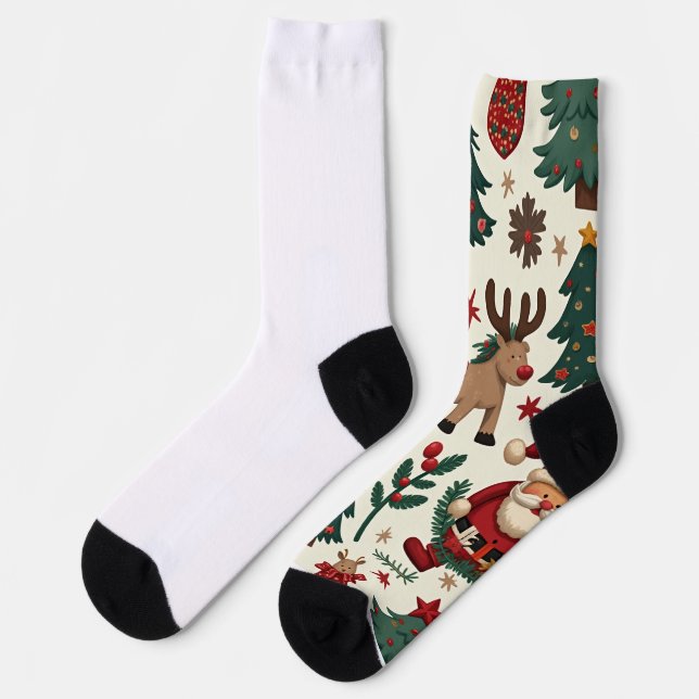 Merry Christmas Crew Socks (Left)