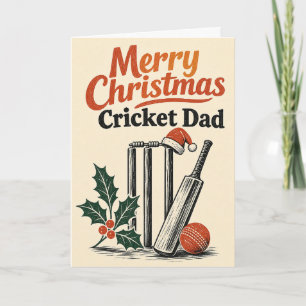 Merry Christmas Cricket Dad Card