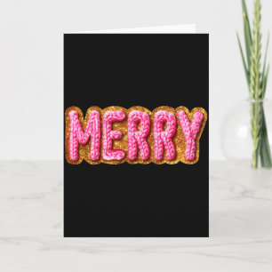 Merry Christmas Crochet Xmas Pajamas Cozy Holiday  Card